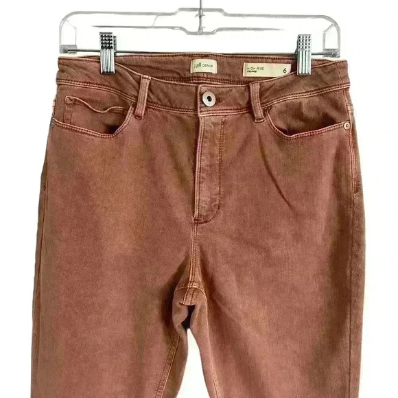 J Jill High Rise Crop Denim in Burnt Orange Size 6 Cuffed‎ Stretch - Picture 2 of 12